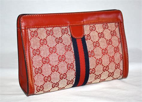 red gucci clutch|gucci vintage clutch.